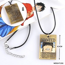 One Piece Zoro wanted anime necklace