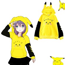 Pokemon pikachu anime long sleeve thick cotton hoo...