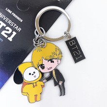 BTS BT21 star key chain