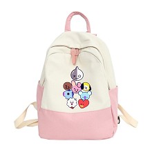 BTS star canvas backpack bag