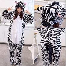 Cartoon animal Zebra flano pajamas dress hoodie