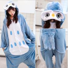 Cartoon animal Owl flano pajamas dress hoodie