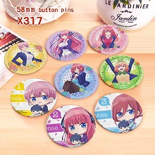  Gotoubun no hanayome anime brooches pins set(8pcs a set) 