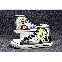 One Piece Luffy+Sanji anime canvas shoes student p...