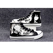 Naruto Kakashi+Sasuke anime canvas shoes student plimsolls a pair