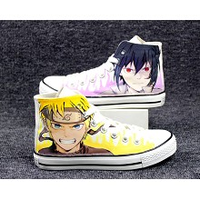 Naruto Uzumaki Naruto+Sasuke anime canvas shoes student plimsolls a pair