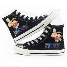 One Piece anime canvas shoes student plimsolls a pair