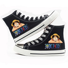 One Piece anime canvas shoes student plimsolls a p...