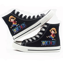 One Piece anime canvas shoes student plimsolls a p...