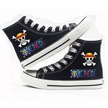 One Piece anime canvas shoes student plimsolls a p...