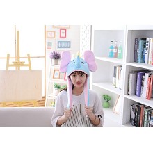 Cute Elephant Plush Hat Ear Shape Can Move Cap Plu...