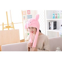  Cute Pig Plush Hat Ear Shape Can Move Cap Plush Gift Dance Toy Velvet 