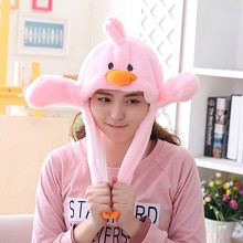 Cute Duck Plush Hat Ear Shape Can Move Cap Plush G...