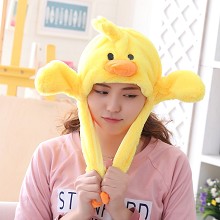 Cute Duck Plush Hat Ear Shape Can Move Cap Plush G...