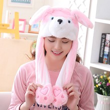 Cute Husky Plush Hat Ear Shape Can Move Cap Plush ...