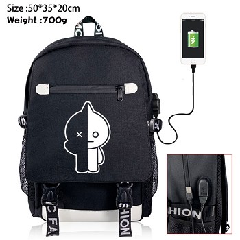 BTS star USB charging laptop backpack school bag