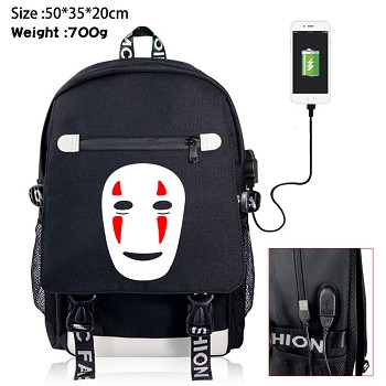 Totoro anime USB charging laptop backpack school bag