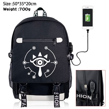 The Legend of Zelda USB charging laptop backpack school bag