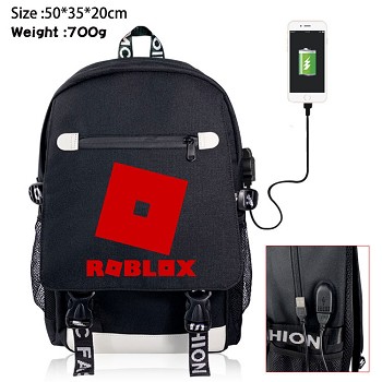  ROBLOX game USB charging laptop backpack school bag 