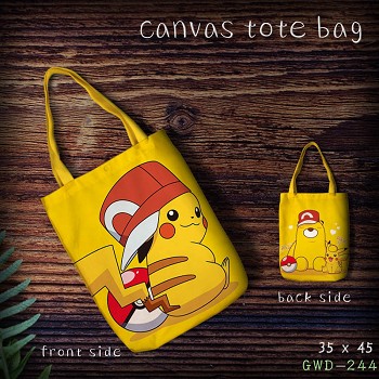 Pokemon Pikachu anime canvas tote bag shopping bag