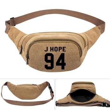  BTS star canvas pocket waist pack bag 