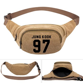  BTS star canvas pocket waist pack bag 