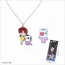  BTS star necklace+pin a set 