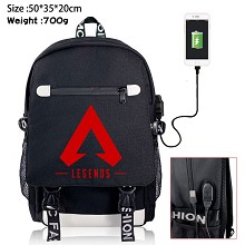 APEX Legends game USB charging laptop backpack sch...