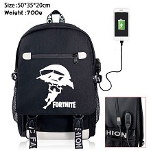 Fortnite game USB charging laptop backpack school ...