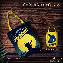 Pokemon Detective Pikachu movie canvas tote bag sh...