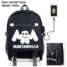DJ Marshmello star USB charging laptop backpack sc...