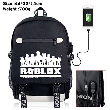 ROBLOX game USB charging laptop backpack school ba...