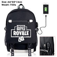 Fortnite game USB charging laptop backpack school ...