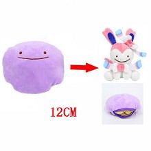 5inches Pokemon Ditto Sylveon two-sided plush pill...