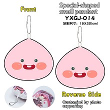 Peach plush doll key chain