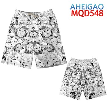 AHEGAO anime beach pants shorts middle pants