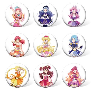 Aikatsu Friends anime brooches pins set(9pcs a set)