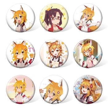 The Helpful Fox Senko-san anime brooches pins set(9pcs a set)