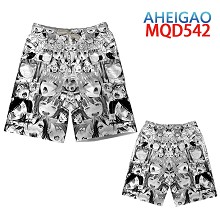  AHEGAO anime beach pants shorts middle pants 