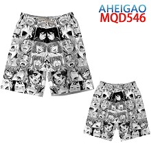 AHEGAO anime beach pants shorts middle pants