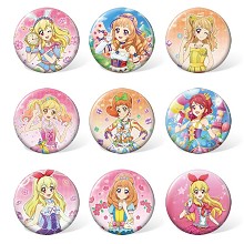 Aikatsu Friends anime brooches pins set(9pcs a set...