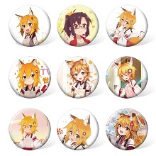 The Helpful Fox Senko-san anime brooches pins set(...