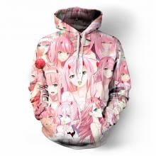 Ahegao DARLING in the FRANXX anime 3D hoodie