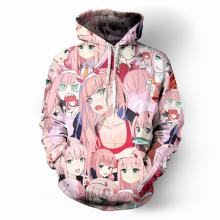 Ahegao DARLING in the FRANXX anime 3D hoodie