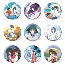 Spirited Away anime brooches pins set(9pcs a set)