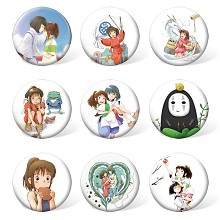 Spirited Away anime brooches pins set(9pcs a set)