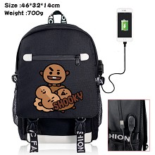 BTS star USB charging laptop backpack school bag