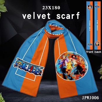 One Piece anime velvet scarf