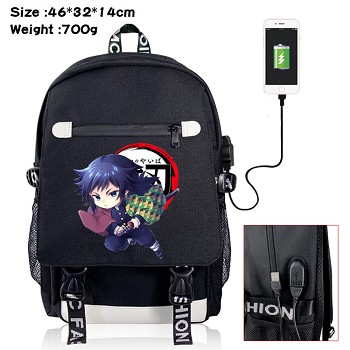 Demon Slayer anime USB charging laptop backpack school bag