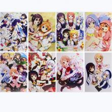 Is the order a rabbit Kafuu anime posters set(8pcs a set)